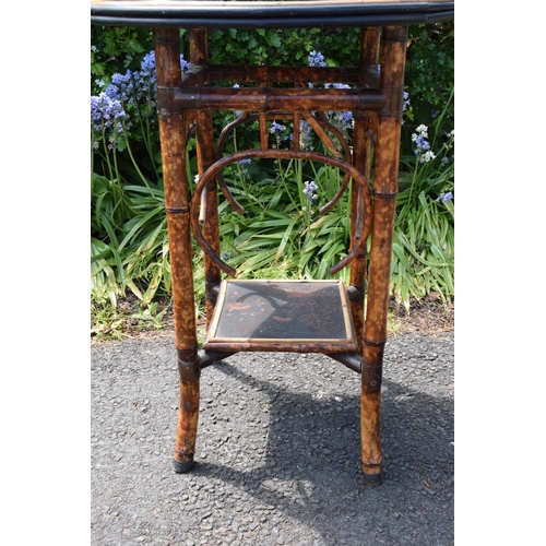 307 - 19th century bamboo and lacquer-work occasional table. In good functional condition though, as expec... 