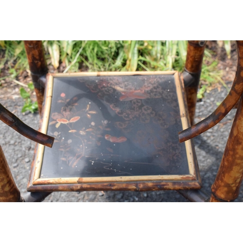 307 - 19th century bamboo and lacquer-work occasional table. In good functional condition though, as expec... 