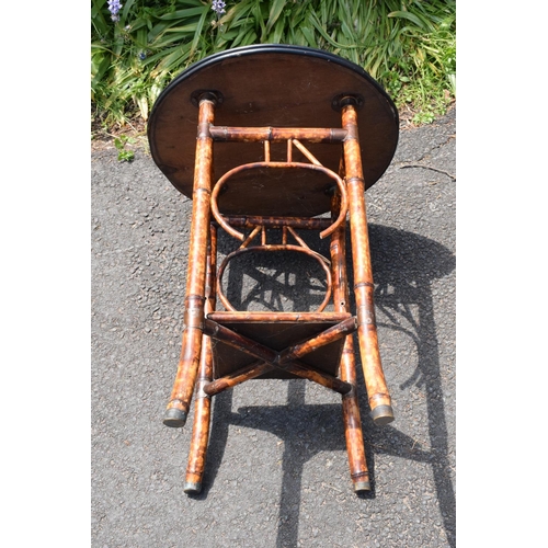 307 - 19th century bamboo and lacquer-work occasional table. In good functional condition though, as expec... 