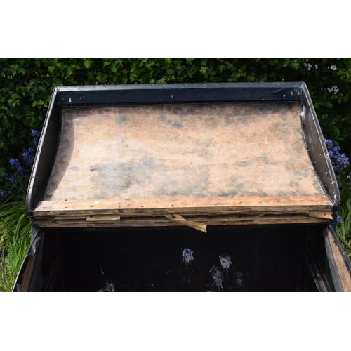 309 - A large vintage Brooks fitted car trunk in an unusual shape believed by the vendor to be from a Roll... 