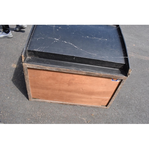 309 - A large vintage Brooks fitted car trunk in an unusual shape believed by the vendor to be from a Roll... 