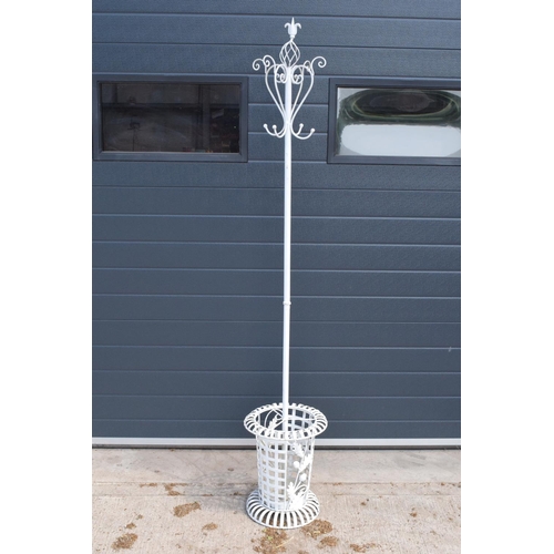 311 - A 20th century metal hall stand/ coat stand with ornate base. 191cm tall. In good condition with som... 