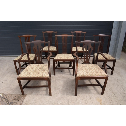 325 - George III mahogany set of county Chippendale style dining chairs to consist of 2 carver chairs toge... 