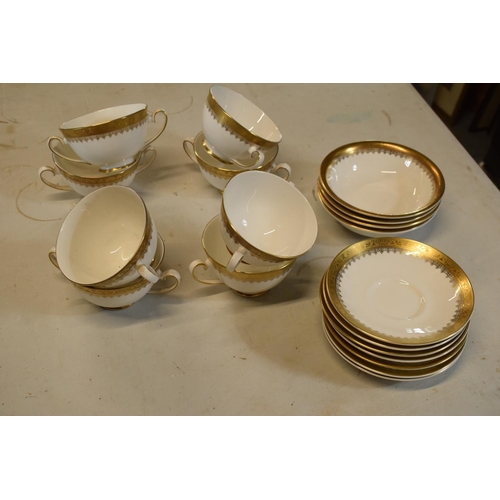 45 - A collection of Royal Grafton Fine Bone China tea ware in the Regal design to include duos and trios... 