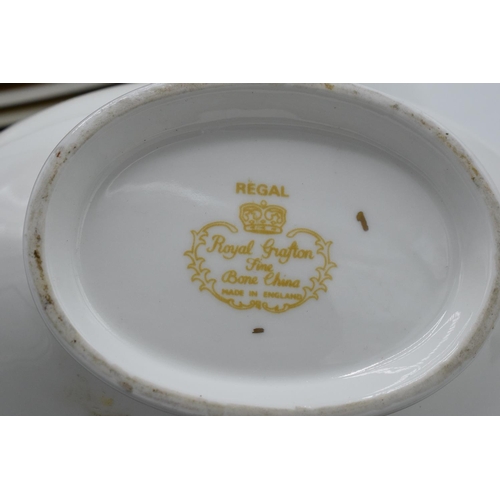 46 - A collection of Royal Grafton Fine Bone China dinner ware to include lidded tureens, a veg bowl twin... 