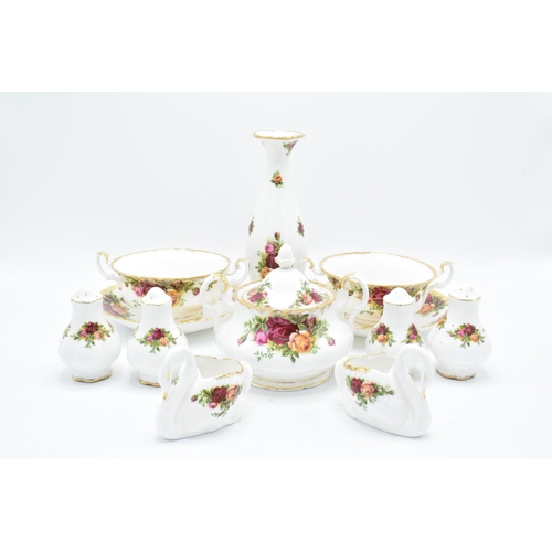 57 - A collection of Royal Albert Old Country Roses items to include 2 x twin-handled soup bowls and sauc... 