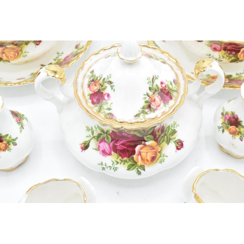 57 - A collection of Royal Albert Old Country Roses items to include 2 x twin-handled soup bowls and sauc... 