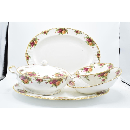 59 - A collection of Royal Albert Old Country Roses items to include a lidded tureen, 2 large oval platte... 