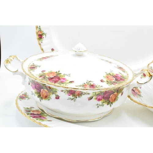 59 - A collection of Royal Albert Old Country Roses items to include a lidded tureen, 2 large oval platte... 