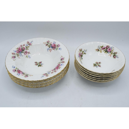 68 - A collection of Royal Albert Moss Rose items to include 6 x 16cm diameter bowls and 6 x 20.5cm diame... 