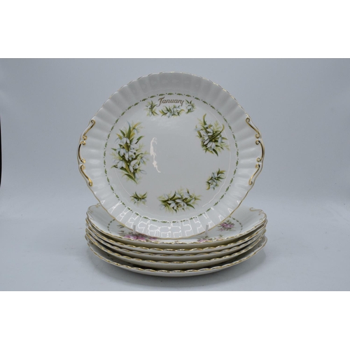 70C - A collection of Royal Albert items in the Flower of the Month Series to include 6 x cake plates with... 