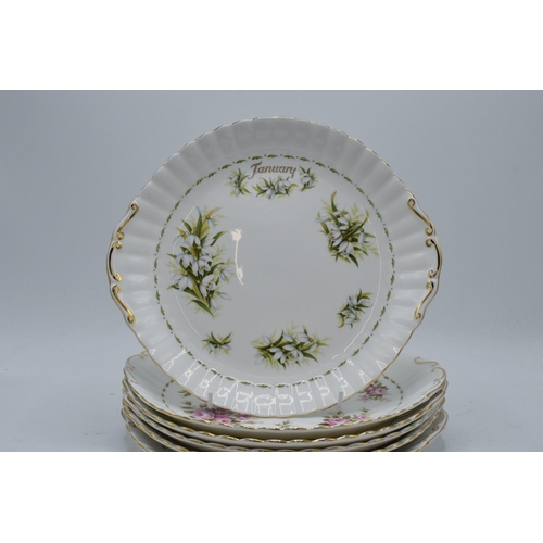 70C - A collection of Royal Albert items in the Flower of the Month Series to include 6 x cake plates with... 