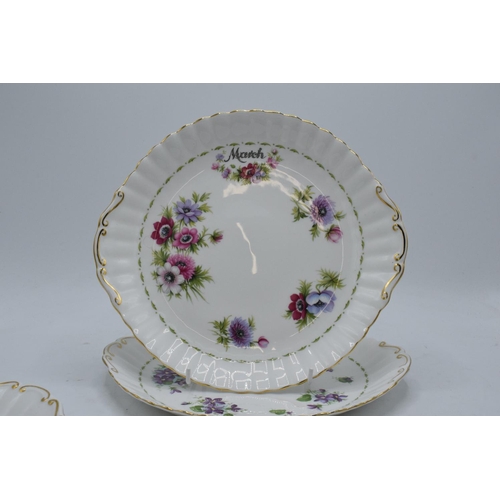 70C - A collection of Royal Albert items in the Flower of the Month Series to include 6 x cake plates with... 