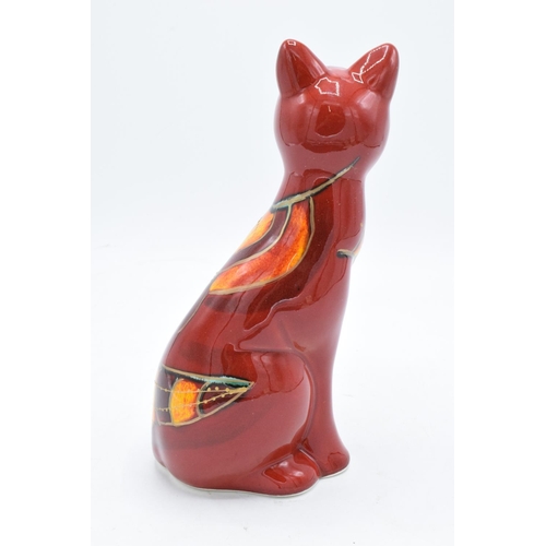 72 - Anita Harris Art Pottery model of a cat sitting tall. 22cm tall. In good condition with no obvious d... 