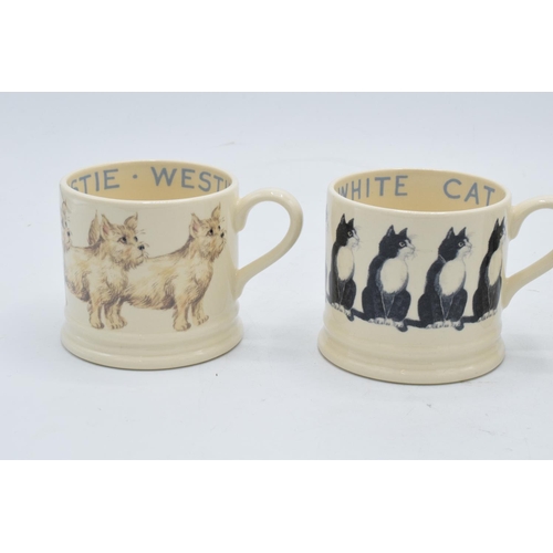 75 - A trio of Emma Bridgewater mugs in the Cats and Dogs design to include a Westie, a White Cat and ano... 