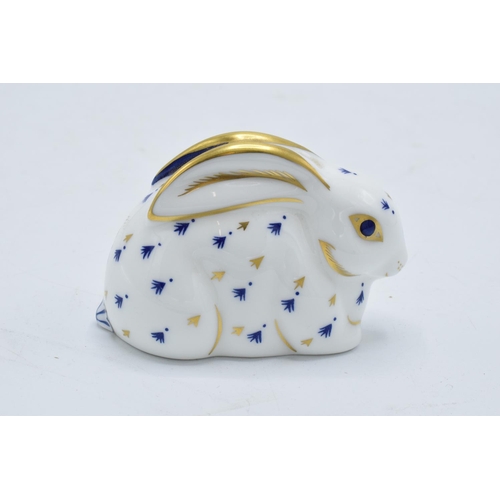 99 - Royal Crown Derby paperweight in the form of a rabbit. First quality with gold stopper. In good cond... 