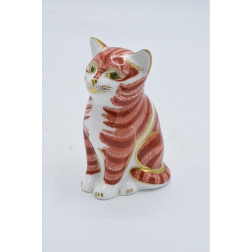 99B - Royal Crown Derby paperweight in the form of a Sitting Ginger Kitten. 8cm tall.  First quality with ... 