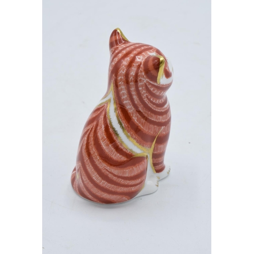 99B - Royal Crown Derby paperweight in the form of a Sitting Ginger Kitten. 8cm tall.  First quality with ... 