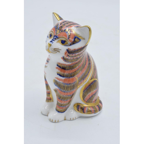 99D - Royal Crown Derby paperweight in the form of a kitten. 8cm tall. Boxed. First quality with gold stop... 