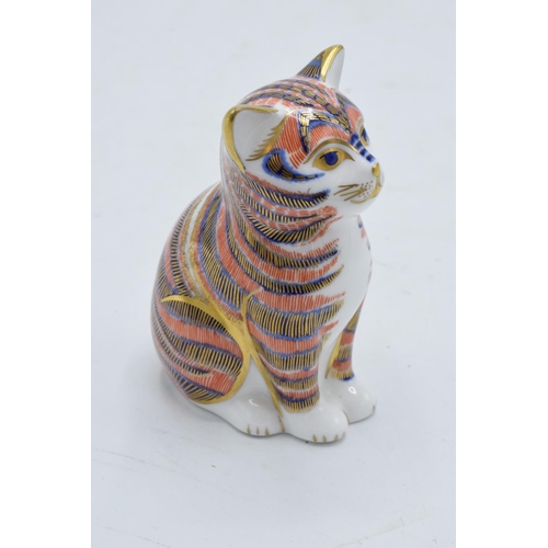 99D - Royal Crown Derby paperweight in the form of a kitten. 8cm tall. Boxed. First quality with gold stop... 