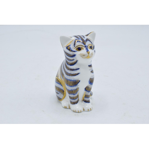 99M - Royal Crown Derby paperweight in the form of a sitting kitten. 8cm tall. First quality with stopper.... 