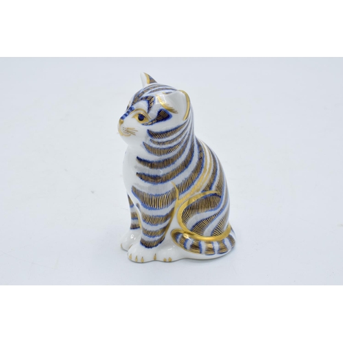 99M - Royal Crown Derby paperweight in the form of a sitting kitten. 8cm tall. First quality with stopper.... 