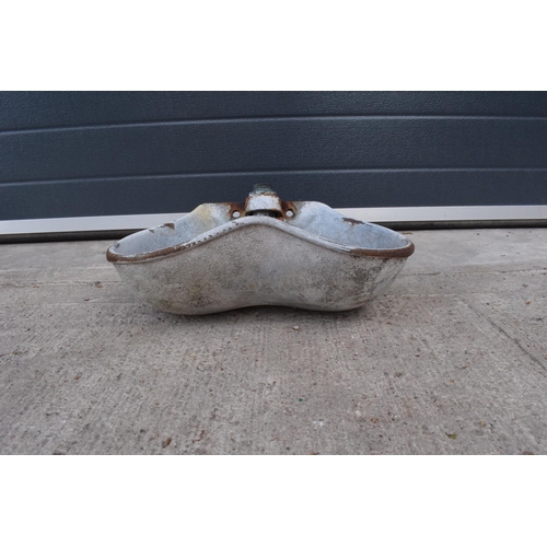 269C - A galvanised iron Cattle Double Drinking Bowl by Bamfords Uttoxeter. Hole drilled in the bottom for ... 