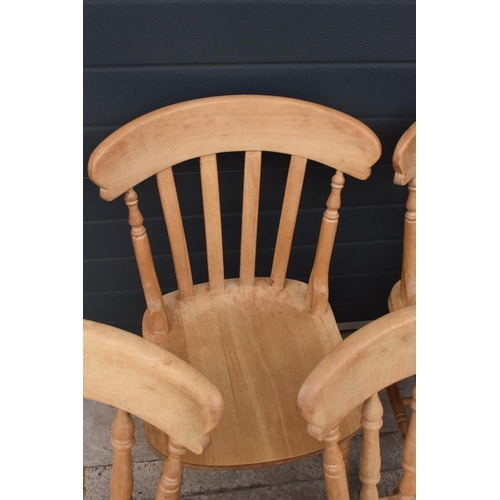 379 - A collection of near matching antique style hardwood kitchen chairs to include 4 spindle backed exam... 