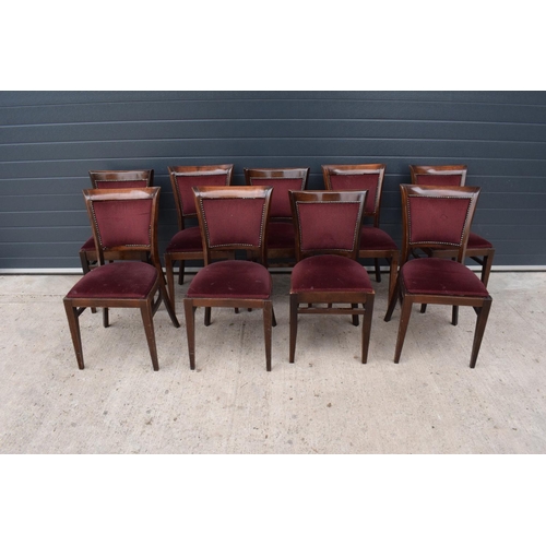 381 - A collection of late 20th century upholstered wooden pub / restaurant chairs (9). 84cm tall. In good... 