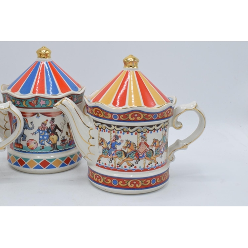 80B - A collection of James Sadler teapots to include Carousel, Circus and Carousel (3). In good condition... 