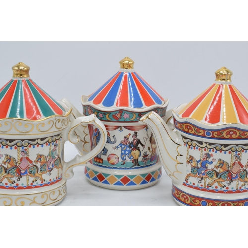 80B - A collection of James Sadler teapots to include Carousel, Circus and Carousel (3). In good condition... 