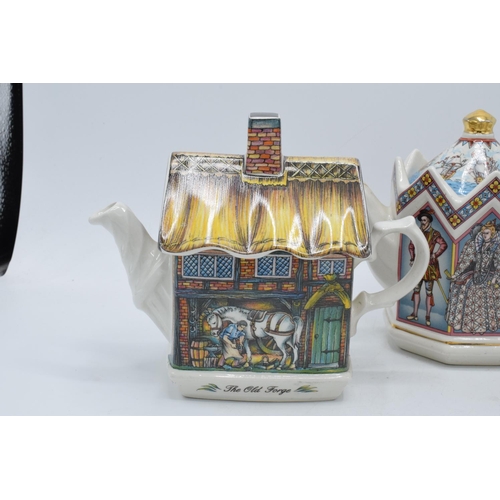 80D - A collection of James Sadler teapots to include The Old Forge, Elizabethan House and Elizabeth I Que... 