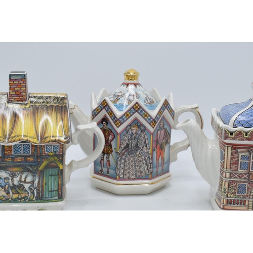 80D - A collection of James Sadler teapots to include The Old Forge, Elizabethan House and Elizabeth I Que... 