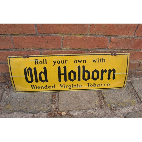 230C - A vintage 20th century advertising sign 'Roll your own with Old Holburn Blended Virginia Tobacco'. 6... 