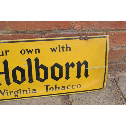 230C - A vintage 20th century advertising sign 'Roll your own with Old Holburn Blended Virginia Tobacco'. 6... 