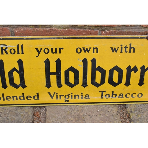 230C - A vintage 20th century advertising sign 'Roll your own with Old Holburn Blended Virginia Tobacco'. 6... 