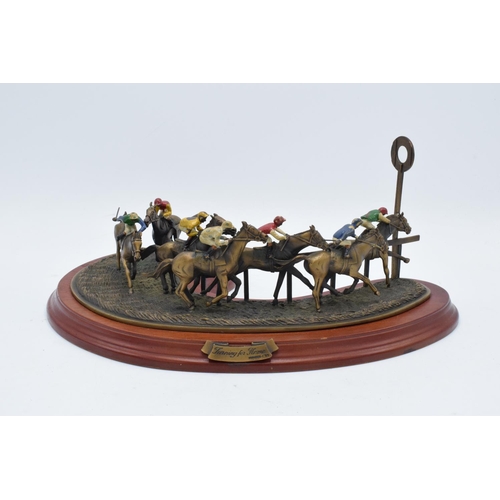 251 - A limited edition Marks Models metal and enamelled horse racing scene 'Turning for Home', Number 477... 