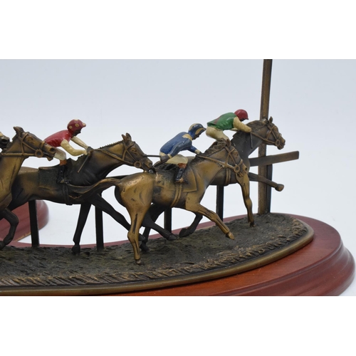 251 - A limited edition Marks Models metal and enamelled horse racing scene 'Turning for Home', Number 477... 