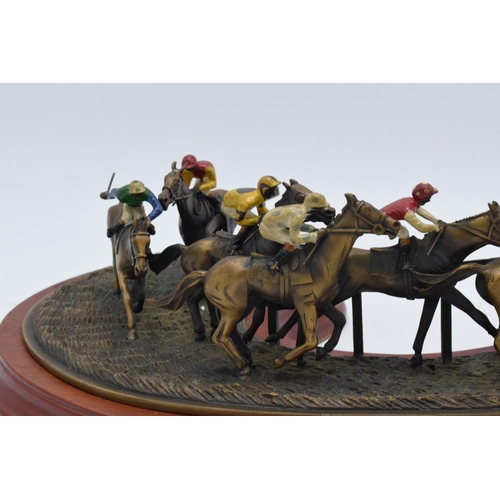 251 - A limited edition Marks Models metal and enamelled horse racing scene 'Turning for Home', Number 477... 