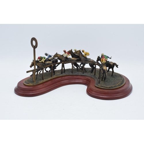 251 - A limited edition Marks Models metal and enamelled horse racing scene 'Turning for Home', Number 477... 