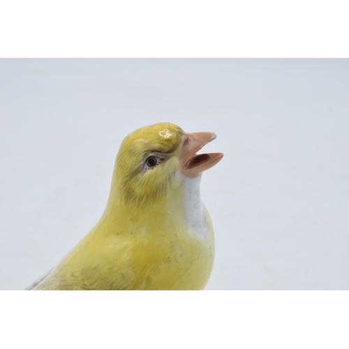 95I - An early 20th century Meissen figure of a yellow canary with crossed swords mark and '227' inprinted... 