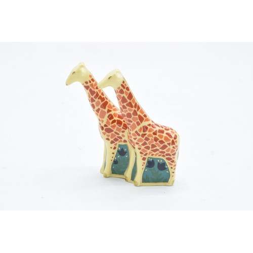 99A - Royal Crown Derby paperweight in the form of a miniature pair of giraffes. In good condition with no... 