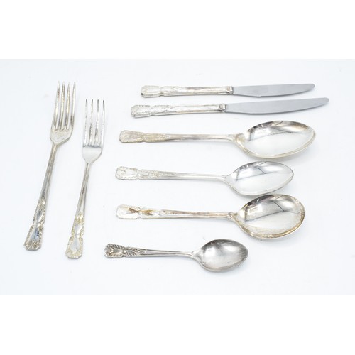 227 - A large collection of silver plate cutlery to include 12 x large knives, 12 x small knives, 12 x lar... 