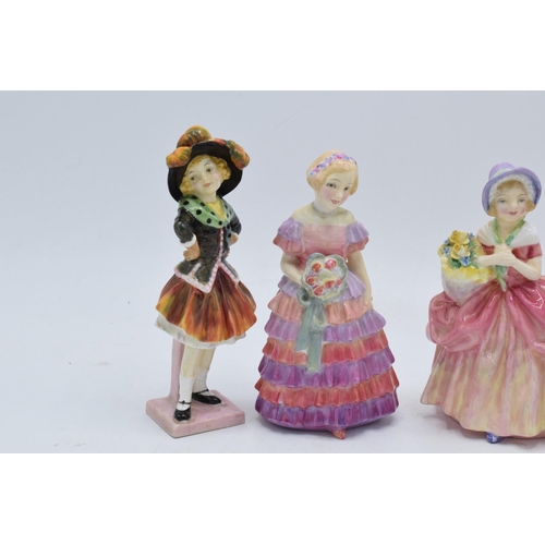 50 - A collection of Royal Doulton figures to include Pearly Girl a/f, The Little Bridesmaid HN1433 (rest... 