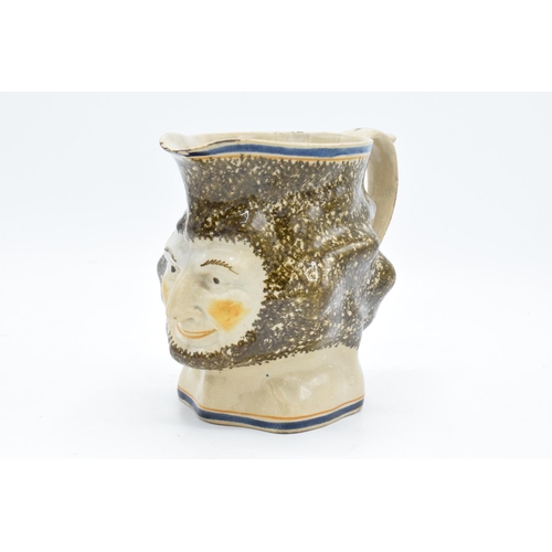 64 - 19th century Pratt Ware unusal face mask/ character jug. Generally in good condition for it's age wi... 