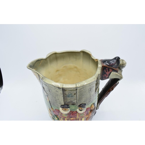 136 - Royal Doulton embossed jug 'The Tower of London' jug 'It keeps Solemn Watch and Ward' with certifica... 