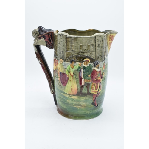 136 - Royal Doulton embossed jug 'The Tower of London' jug 'It keeps Solemn Watch and Ward' with certifica... 