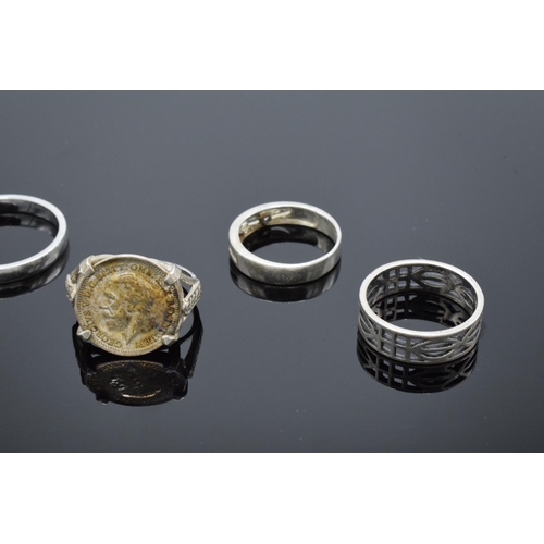 302 - A collection of silver 925 rings to consist of various sizes and designs, some are set with semi-pre... 