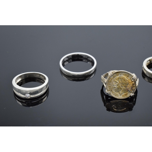 302 - A collection of silver 925 rings to consist of various sizes and designs, some are set with semi-pre... 