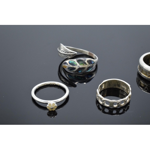 305 - A collection of silver 925 rings to consist of various sizes and designs, some are set with semi-pre... 